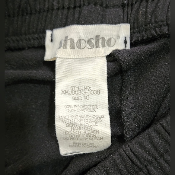 ShoSho size10 Black Joggers w/ Silver ❤️ & the word Love all over. Drawstring at - Picture 5 of 8